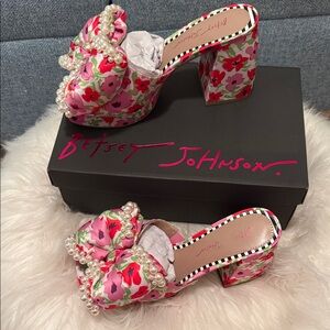 Betsey Johnson Floral Pearl Heels